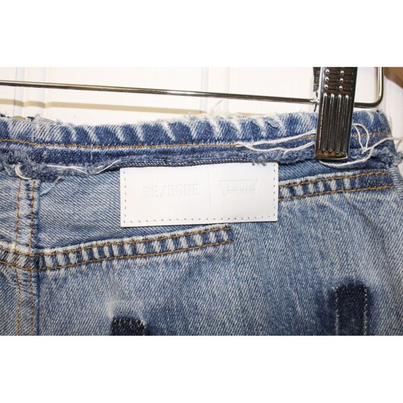 Re/Done RARE Patchwork‎ Denim Distressed Skirt Size 27 /28 - Picture 10 of 12